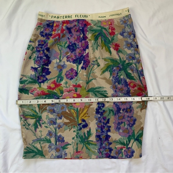 Floral Linen Blend Skirt - Picture 3 of 7